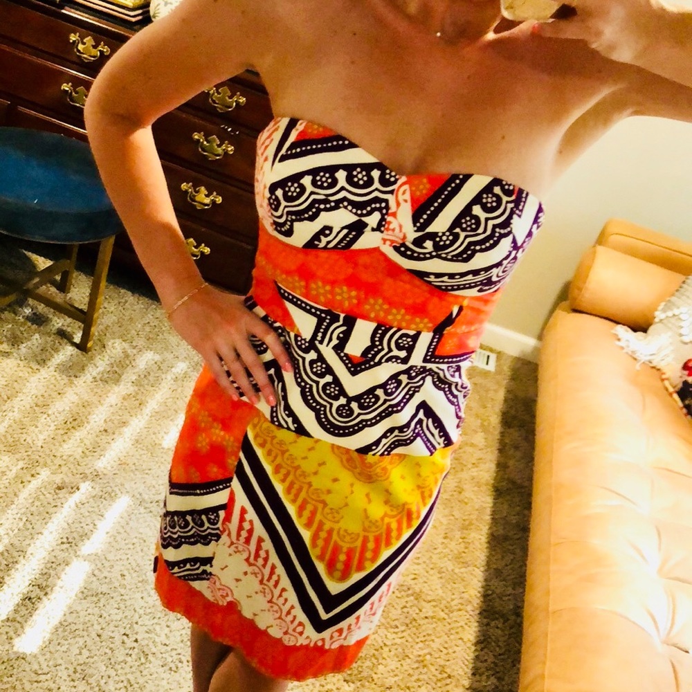 Trina Turk Strapless Sweetheart Cut Sundress